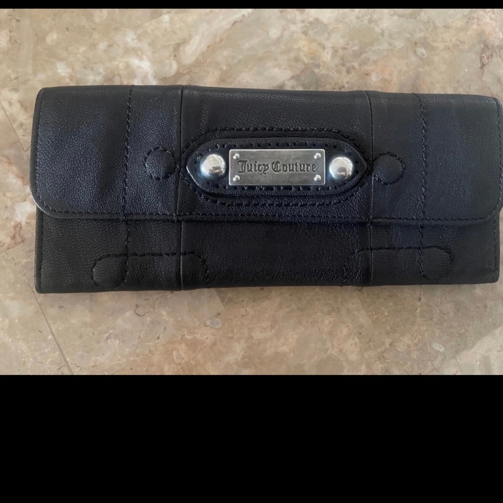 Juicy couture wallet black with silver hardware